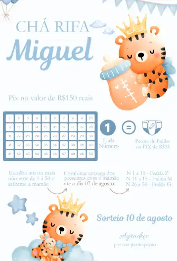 Invitación Onça Real – tema Té Rifa estampado animal, tropical, elegante, delicado, verde, terroso