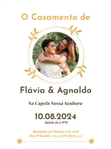 Invitation Delicate Virtual Wedding For Whatsapp With Photo Meeting – Wedding theme delicate, modern, minimalist, clear, orange