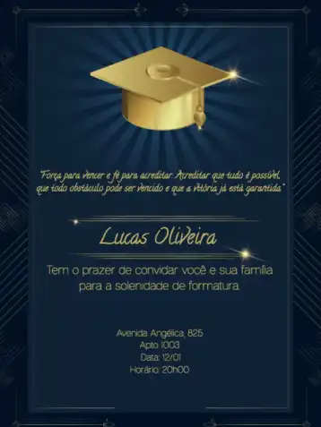 Convite Formatura Whatsapp editável e personalizável