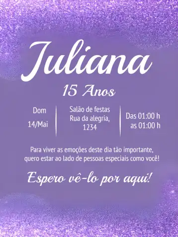 Convite 15 Anos Laranja editável e personalizável