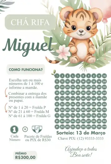 Invitación Tigrito en la Selva editable y personalizable