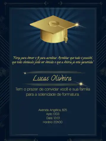 Convite Formatura Whatsapp editável e personalizável
