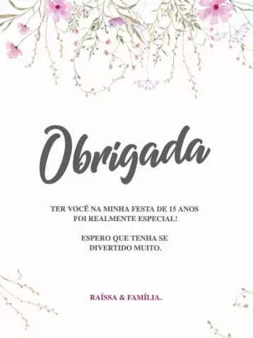 Invite Delicate Minimalist 15th Anniversary Attendance Thank You Card editable and customizable