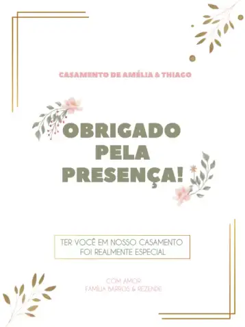 Invite Thank You Card Elegant Pink Wedding Attendance editable and customizable