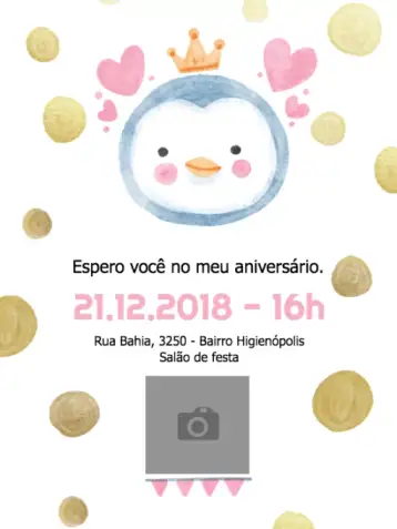 Convite Digital para cumpleaños infantil – tema cumpleaños infantil (dorado, rosa, tierno, infantil, marítimo, divertido)