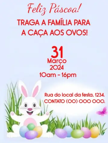 Convite Páscoa For Friends Bunny Edit Hunt para children's birthday with an easter theme. – tema kids' birthday party (colorful, childlike, playful, fun, nature-themed, Easter)