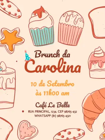 Convite Pastelería Rosa Dulce para cumpleaños infantil – tema cumpleaños infantil (rosa, delicado, temas de confeitaria, ambiente festivo, colorido)