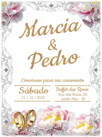 Convite Casamento Rustico Para Editar Dourado para casamento rústico e elegante. – tema casamento (rústico, dourado, moderno, elegante, primavera)