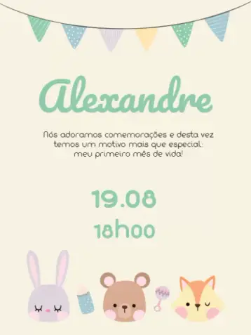 Convite Bebê Celebração para chá de fraldas – tema chá de fraldas (colorido, fofo, divertido, delicado, infantil, alegre)