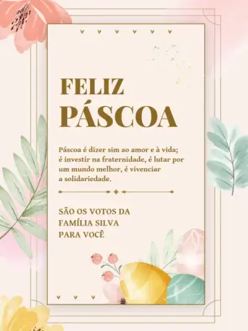 Convite Tarjeta Feliz Pascua Floral Religiosa para pascua, celebraciones religiosas y fiestas familiares. – tema tarjeta (floral, acuarela, elegante, religioso, colorido, moderno)