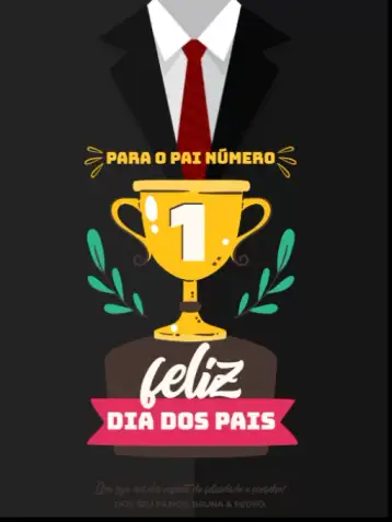 Convite Tarjeta Día Del Padre Creativa Divertida para día del padre – tema tarjeta (divertido, colorido, moderno, ilustraciones de trofeos, elementos gráficos de amor, estilo alegre)