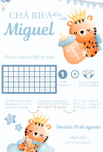 Invitación Onça Real editable y personalizable