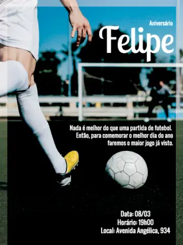 Invitación Fútbol Bota editable y personalizable