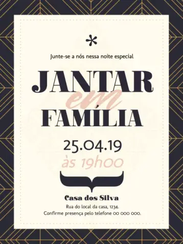 Invitación Cena Whatsapp editable y personalizable