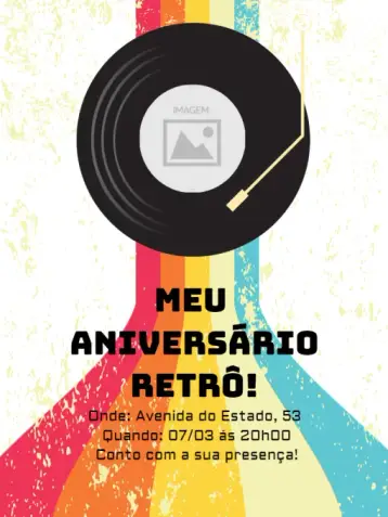 Invite Retro Disco editable and customizable