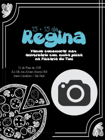 Invitación Pizzería Celebración editable y personalizable