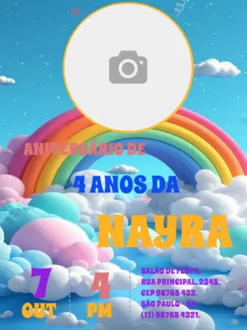 Invitación Fiesta De Arco Iris Para Editar Corazón editable y personalizable