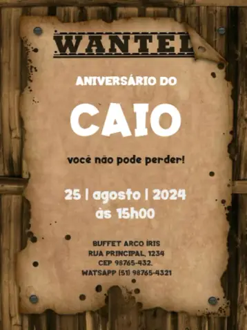 Invitación Encuentro Wanted editable y personalizable