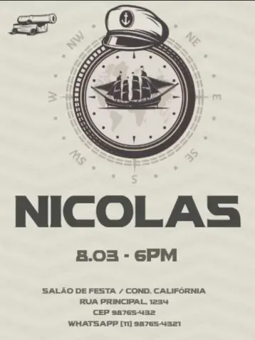 Invite From Child Sailor editable and customizable