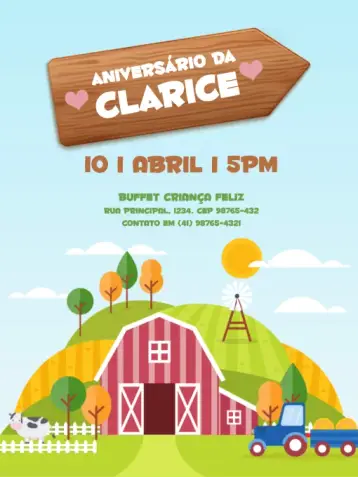 Invitación Granja Encuentro editable y personalizable