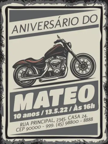 Invite Motorcycle Party editable and customizable