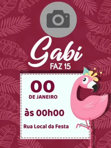 Invitación Flamingo Tropical editable y personalizable
