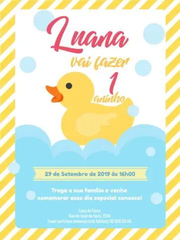 Invite Rubber Duck Digital Invitation editable and customizable