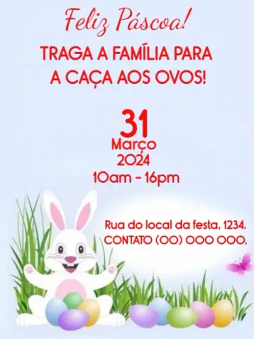 Invite Páscoa For Friends Bunny Edit Hunt editable and customizable