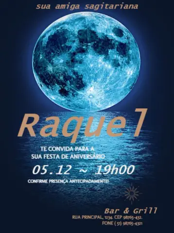 Convite Signos Sagitário Para Editar Zodíaco editável e personalizável