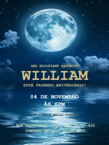 Convite Signos Escorpião Para Editar Festa editável e personalizável