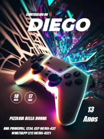 Invite Video Game Fire editable and customizable