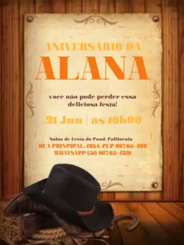 Invitación Sombrero Cupcake editable y personalizable