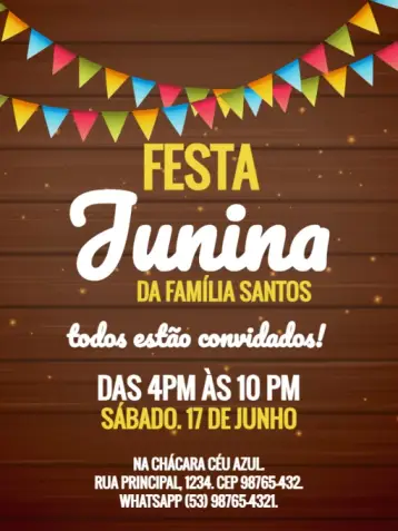 Invite Rustic Junina Party Gathering editable and customizable