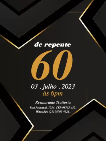 Invitación Repente 60 Elegante Geométrico editable y personalizable