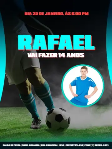 Invite Dark Soccer editable and customizable