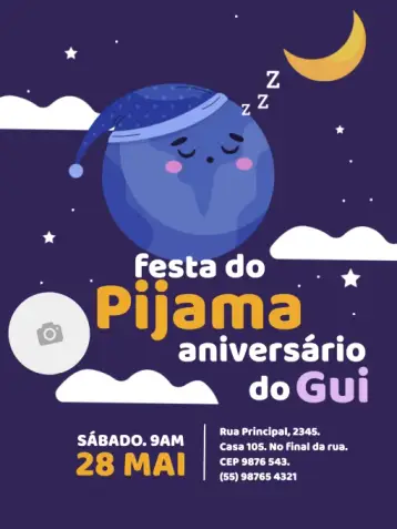 Invite Pajama Moon Party editable and customizable
