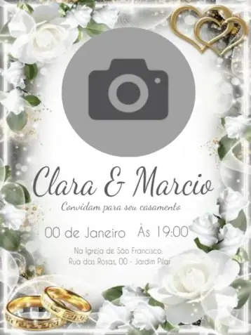 Convite Casamento Rustico Rosas Para Editar Jardim editável e personalizável