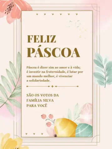 Invitación Tarjeta Feliz Pascua Floral Religiosa editable y personalizable