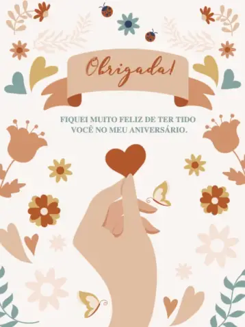 Convite Cartão De Agradecimento Presença Adulto Floral Encontro para agradecimentos para festas e eventos sociais. – tema cartão (floral, delicado, feminino, rosa, moderno)