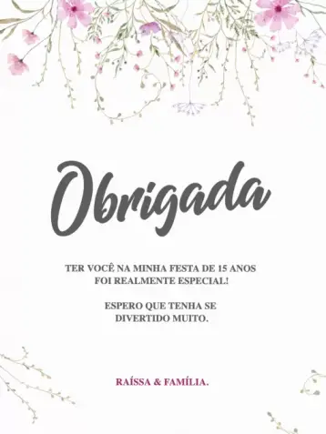 Invite Delicate Minimalist 15th Anniversary Attendance Thank You Card editable and customizable