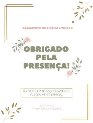 Invite Thank You Card Elegant Pink Wedding Attendance editable and customizable