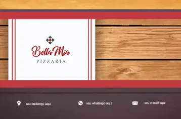 Convite Cartão Verso Alimentação Madeira editável e personalizável