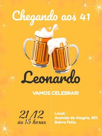 Invite Boteco Chopp editable and customizable