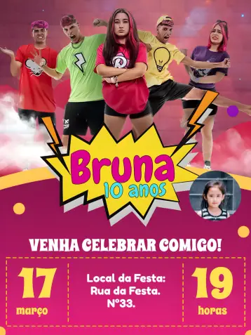 Invitación Emilly Vicky Con Foto Niña editable y personalizable