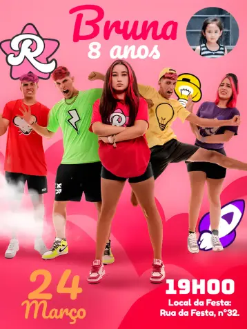 Invite Emilly Vicky With Pink Photo editable and customizable