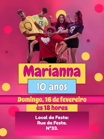 Invite Emilly Vicky Girl editable and customizable