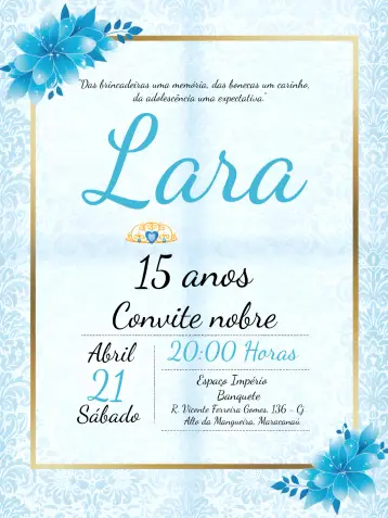 Invitación 15 Años Celebración Floral editable y personalizable