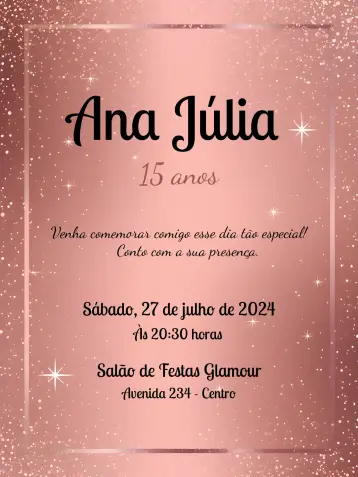 Invite 15 Years Rosé Party editable and customizable