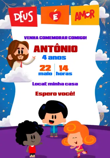 Invite 3 Little Words Mini Jesus editable and customizable