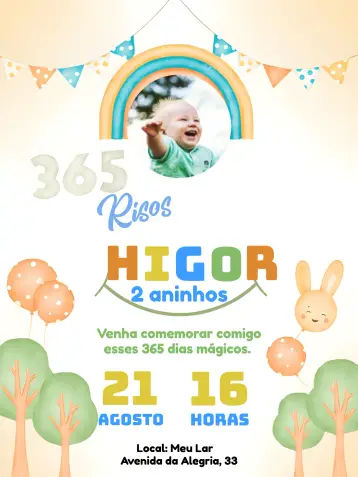 Invite 365 Smiles With Orange Photo editable and customizable